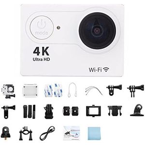 Actiecamera, Ultra HD 4K/30fps Outdoor Mini Actie Camera Afstandsbediening Sport Camera Waterdichte Pro Moto Helm Sport Camera,Buiten, Sport, Video(32G Card,White)