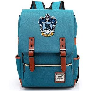 Harry P Schooltassen Rugzak, Griffoendor Ravenklauw Zweinstein College Casual Rugzak Mode Reistas Jongen Meisje Kinderen Boek Tas Schooltas, Pauw Blauw, L