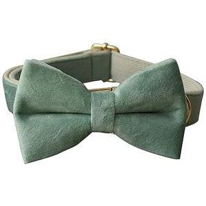 Nylon luxe hondenhalsband riem met vlinderdas gepersonaliseerde halsband huisdier kraag flanel (kleur: strik, maat: 26)