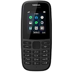 Nokia 105 (4e editie) 1.77 Inch UK SIM-vrije functietelefoon (Single SIM) - Zwart