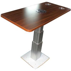 inklapbare wandtafel, Verwijderbare maritieme tafel met 2 bekerhouders, verstelbaar 33-76 cm/13-30 inch aluminium voetstuk(Yellow)