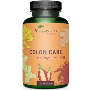 Vegavero COLON CLEANSE | 60 dagen natuurlijke darmkuur | Vezels (psylliumschillen), melkzuurbacteriën, gember en laos | Veganistisch en zonder toevoegingen
