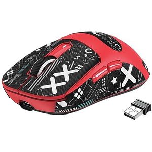 VGN GAMEPOWER X3 SUPERLIGHT Draadloze Gaming Mouse, 49g Lichtgewicht Gaming Muis, 26,000DPI, PixArt PAW3395, Mouse Grip Tape, Tri-modus (BT5.0/2.4G/Bedrade), PTFE-voeten, 200 uur Batterij PC/Mac-Rood
