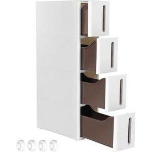 Songmics - Multifunctionele Badkamer Trolley - Keukenopberger - Wit - PP Materiaal