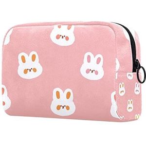 Voor Vrouwen Meisje Make-up Tas Reizen Cosmetische Organizer Konijn 7.3x3x5.1 Inch Toilettassen, Meerkleurig, 18.5x7.5x13cm/7.3x3x5.1in, Make-up zakje