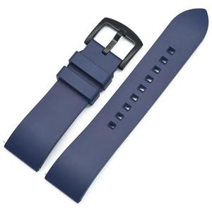 Jeniko Quick Release FKM Horlogebanden Mannen Vrouwen Duikhorloge Accessoires Premium Grade Fluor Rubber Horlogeband 20mm 22mm 24mm (Color : Deep Blue-Black, Size : 22mm)