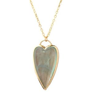 Elegant Labradorite Stone Pendant Necklace with Gold Chains - Women's Jewelry Gift (Color : Green Fluorite)
