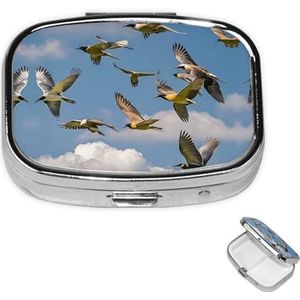 Rechthoekige pillendoos met pillendoos met 3 compartimenten om vogels te organiseren pillendoos kleine pillenorganizer waterdichte kleine pillendoos voor op reis pillencontainers voor medicatieplanner
