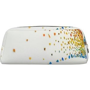 Regenboog make-up tas lederen etui reizen toilettas cosmetische tas dagelijkse opbergtas voor vrouwen, Goud, Eén maat, Tas Organizer