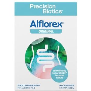 Alflorex® van PrecisionBiotics 30 capsules, (verpakking van 4 weken), verlicht klinisch bewezen winderigheid, pijn onder de buik en onvoorspelbare stoelgang