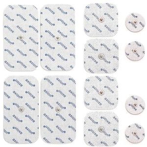 12-delige mengset, TENS EMS elektrodenpads, 3,5 mm drukknop, compatibel met TENS-apparaten voor pijntherapie en EMS-apparaten voor training, elektroden nakoopset voor TENS EMS-toepassingen