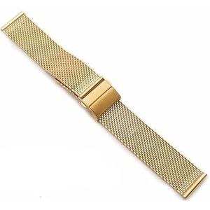 Jeniko Milanese Quick Release Horlogeband 18mm 20mm 22mm Rvs Metalen Horlogeband Strap Nieuwe Armband Zwart Rose goud (Color : Gold, Size : 20mm)