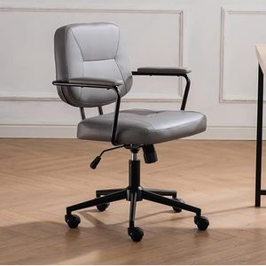 Bureaustoelen Middenachter bureaustoelen Leren ligstoel met armleuning en wielen Ergonomische bureaustoel Verstelbare stoel