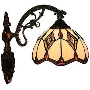 Tiffany -Stijl Wandlamp, Europese Retro Wandlamp In Barokke Getinte Glazen Lamp E27 Voor Lounge Room Corridor Loft Bar Coffee Bar
