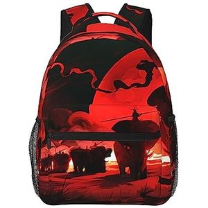 BTCOWZRV ElkTravel Rugzakken voor dames en heren, lichtgewicht canvas dagrugzak gepersonaliseerde laptoptas, Olifanten Rood, One Size