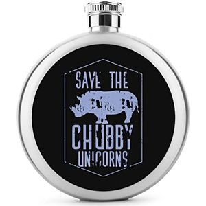 Save The Chubby Unicorns Heupfles 5 oz lekvrije drankfles roestvrij staal wijnfles voor bruiloft feest geschenken