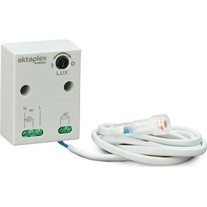 Oktaplex - Mini Schemerschakelaar - Wit - IP65 - Voor Binnen en Buiten - 230 V