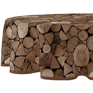 Tafelzeil rond hout bruin - 160 cm