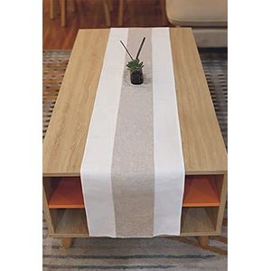 Eushine Tafelloper slub linnen stof, kerst tafelloper, voor interieurdecoratie in retro natuurlijke stijl, geschikt voor familiefeesten, bruiloften, hoteldecoraties - 180 x 30 cm