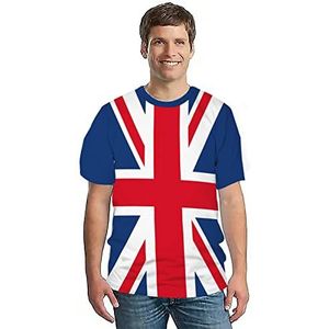Union Jack t-shirt - Britse vlag heren t-shirt | Casual top met korte mouwen voor jongens, meisjes, ontwerp met ronde hals, patriottisch kostuum, S - 6XL beschikbaar Adawd