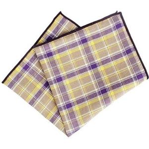 Geruite kleurrijke katoenen zakdoeken Geweven bedrukte geruite zakvierkant Heren casual gestreepte vierkante zakken (Color : 02)