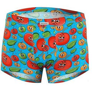 Sesto Senso Grappige mini-boxershorts voor heren, motief Happy Boxershorts voor heren, Patroon: Vruchten, M