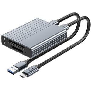 SELVFZ CFexpressType A/B Kaartlezer USB 3.1 Gen2 10Gbps DualSlot Geheugenkaartlezer Draagbare Aluminium Externe Case Usb Kaartlezer