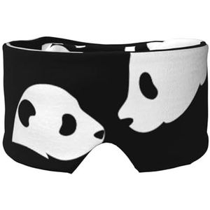 Panda Dier Klittenband Ontwerp Verduisterende Warme Oog- en Oorbeschermers voor Zijslapers Nachtslaap, Werk, Dutje, Reizen Yoga