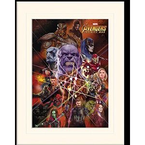 1art1 The Avengers Poster Infinity War, Gauntlet Character Collage Ingelijste Foto Met Passepartout | Muur Foto's | In Een Fotolijstje 40x30 cm