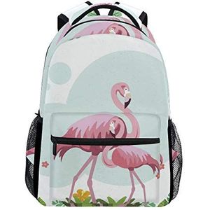 Aangepaste Mode Oorzaak Liefde Flamingos Prints Rugzakken Meisjes Jongens School Tassen Schouders Tas Reizen Daypack