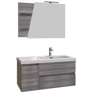 IMPERIAL BAGNO - MOOD-100 Hangkast 100 cm grijs spiegel met planken