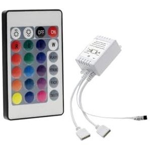 KanaAt USB 24-toetsen RGB LED-controller 5V 12V infrarood afstandsbediening RGB LED-dimmer USB-interface 4-pins geschikt voor 2835 5050 3528 RGB LED-strip (kleur: 24Key IR 1to2)