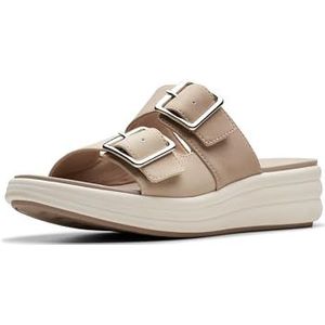Clarks Women's Drift Buckle Slide Sandal, Sand Combi, 6.5