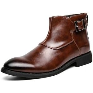 Men's Chelsea Boots Ankle Cowboy Boots For Men Dress Casual Shoes Working Elastic Slip On Western Boots (Color : Brown, Size : EU 43)