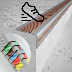 Traprandbeschermer Trapovergangsstrip, antislip traptreden, zelfklevend, beschermstrip, waterdicht, trederand, vrij te snijden(Brown,5m)