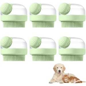 Hoofdhuidmassageborstel met shampoo gevuld douchegel, lichaamsborstel scrubborstel massage badborstel douche doucheborstel voor vrouwen mannen, huisdierbad massageborstel - 6 groen