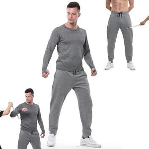 Beschermende Kledingset Niveau 5 - Lange Mouwen/Broek, Bijtbestendig/Scheurbestendig/Steekbestendig/Snijbestendig, Steekwerend Vest, Voor Politie- En Beveiligingspersoneel,Grey-3XL