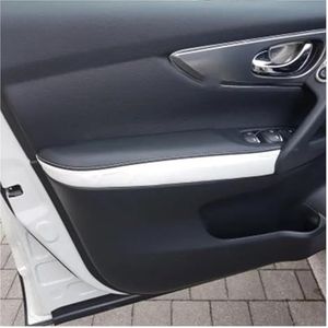 Decoratieve Zachte Strips 4 Stuks Auto Deurklink Panelen Armsteun Microfiber Leather Cover Trim W/fittings Voor Nissan Voor Qashqai J11 2016 2017 2018 (Kleur : Black-White splice)