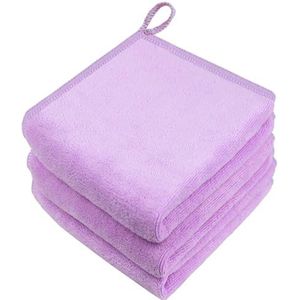 Microvezel make-up remover doek gum ultrazacht gezichtsreinigingsdoek washandjes gezicht herbruikbaar en hypoallergeen 30cmx30cm 6 pack grijs (30CMX30CM, lichtpaars x3)