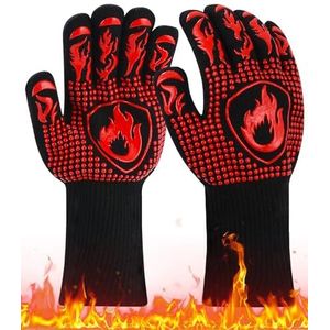 Grillhandschoenen Hittebestendige ovenhandschoenen hittebestendig tot 800 graden ovenhandschoenen vuurvaste kookhandschoenen Bakhandschoenen BBQ-Handschoenen voor Indoor Outdoor bakken, koken