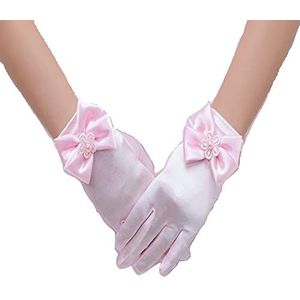 Handschoenen voor meisjes, 1 paar, zijdeachtige satijnen parelhandschoenen