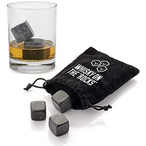 Generise Graniet Whisky Ice Stones Cooler x 9PC Cubes Scotch Herbruikbare Fluwelen Pouch Gift met een Opbergzakje (Donkergrijs)