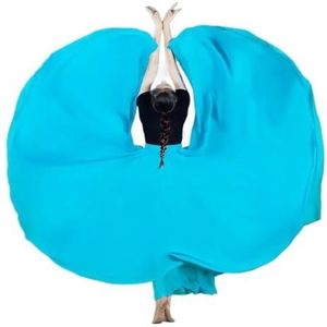 Flamencorok for vrouwen, 720 graden, volle cirkelvormige swingrok, Spaans danskostuum, volwassen, vloeiende, geplooide gelaagde rok for optredens, Halloweenfeest, rode krijtthema-outfit(Blue_S)