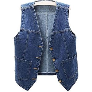 Denim Vest Women Sleeveless Jackets Cropped Gilet Casual Fishing Vest Jean Coat Cowboy Outdoors Waistcoat