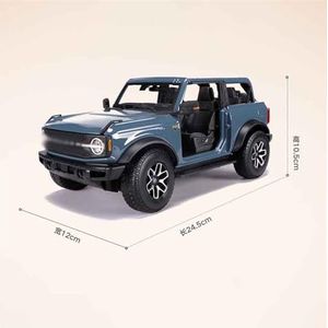 Gegoten lichtmetalen automodel Voor Fo&rd 1:18 automodel cabriolet off-road voertuig dat echte legering speelgoedmodelornamenten imiteert (Color : 2021Bronco Wildtrak-Red)