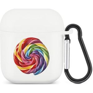 Candy Lollipop Leuke Case voor AirPods 2&1 Schokbestendige Beschermende Hoofdtelefoon Gevallen Cover Met Sleutelhanger voor Mannen Vrouwen
