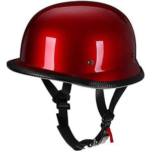 Motorhelm, Duitse stijl halve helm motorfiets cruiser scooter coole for mannen en vrouwen D,XL=61-62CM(C,XXL=6364CM)