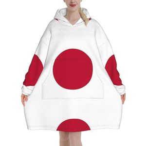 Oversized Japanse Vlag Hoodies Vrouwen Uk Pluizige Deken Hoodie Sherpa Vrouwen Fleece Draagbare Deken Mannen