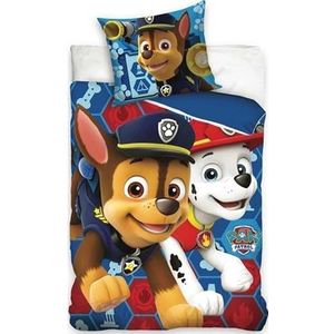 Paw Patrol dekbedovertrekset - 1 dekbedovertrek Paw Patrol 140 x 200 + 1 kussensloop 63 x 63 cm (Paw Patrol beddengoed - M) (Paw Patrol set, 140 x 200 cm | 63 x 63 cm)