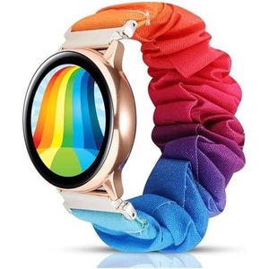 EDVENA Elastische nylon loopriem Compatibel met Samsung Galaxy Horloge 4 40mm 44mm Band Scrunchies Armband for Samsung Galaxy Watch4 Classic 42 / 46mm (Color : Multicolor, Size : 22mm)